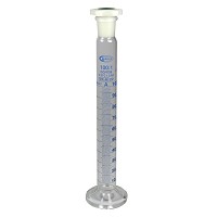 Glass Measuring Cylinder Round Base with Plastic Stopper Batch Cert Premium - 0100mL
