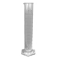 Glass Measuring Cylinder Hex Base Economy - 0100mL