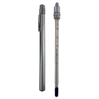 Glass Thermometer Pocket Test Heavy Duty Case 165mm -0 to +050°C (0.5°C)